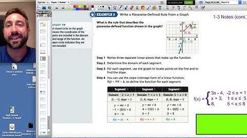 1.3 Video Notes (Part 2) Piecewise Functions