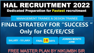 HAL MT & DT EXAM 2022 | HOW TO CRACK EXAM WITH 15 DAYS STRATEGY