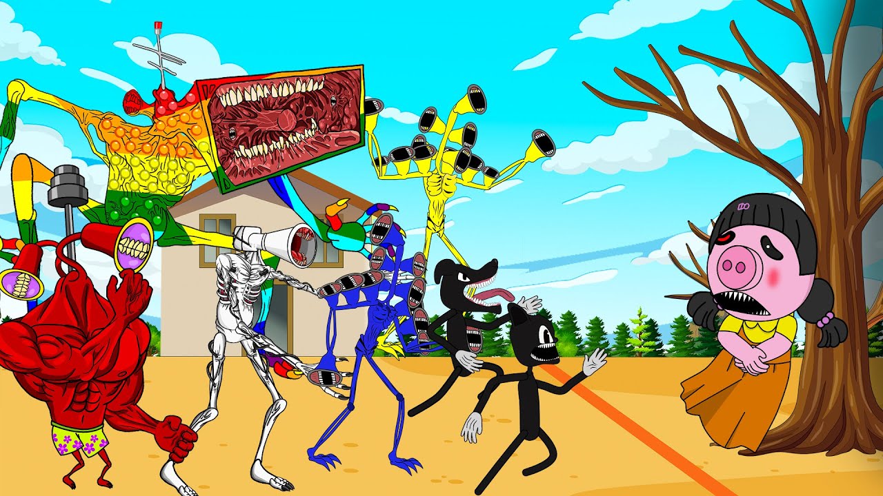 MeGa Siren Head, Cartoon Cat, Cartoon Dog In Squid Game #2 | Roblox Piggy Animation | GV Studio