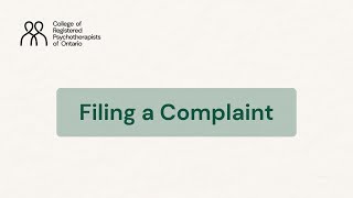 Filing a Complaint