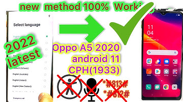 Oppo A5 2020 (CPH1933) Android 11 Frp Bypass2022   ,1000%| ♓#Accessibility not working fix 1000%