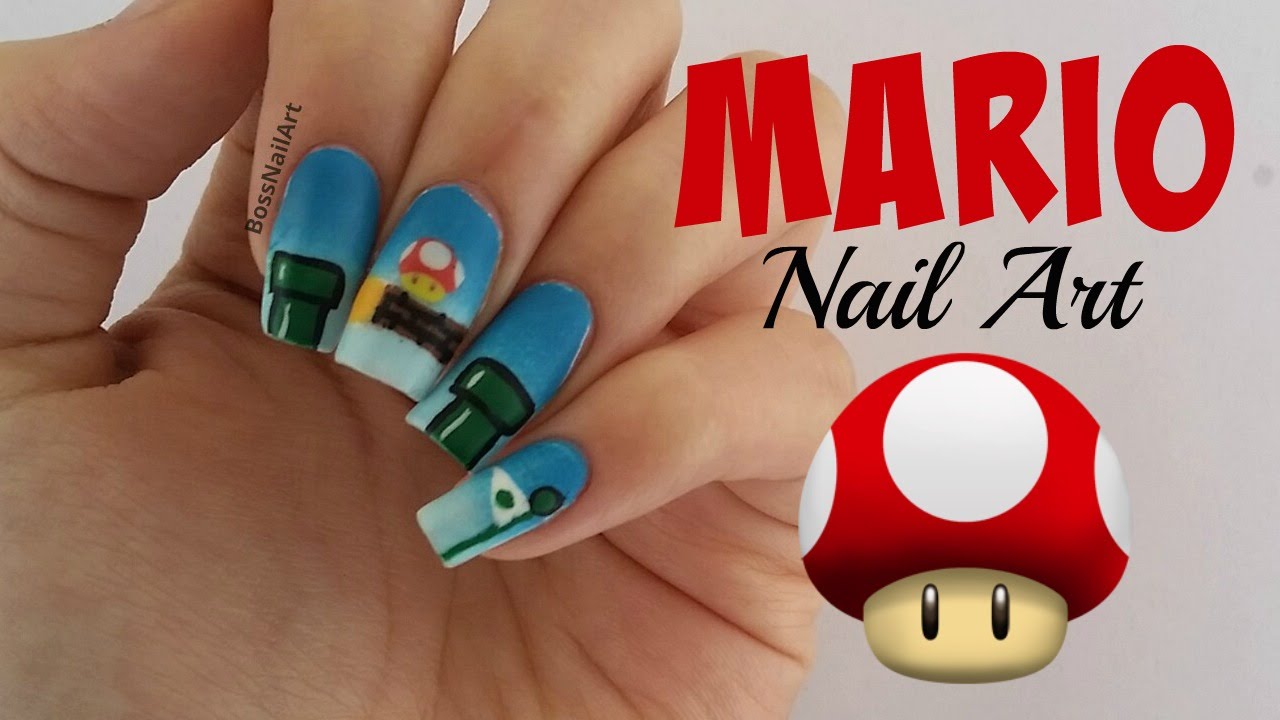 MARIO Nail Art Design Gaming Nail Art YouTube