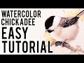 Watercolor Bird Painting Tutorial - Easy Chickadee