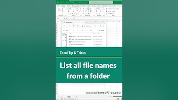 List all filenames from a folder and subfolder in Excel