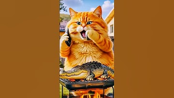 ❤️AI animation cat🙀 & crocodile🐊video📹#shorts #viral #trending #animation #3danimation #cat #cartoon