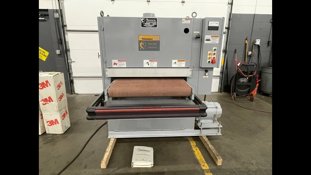 WOOD ONLY Timesaver Model 1371HD60, Single Head 37″ Wide, Belt Sander with Finishing Platen