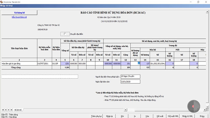 Mẫu báo cáo tình hình sử dụng hóa đơn bc26/ac năm 2024