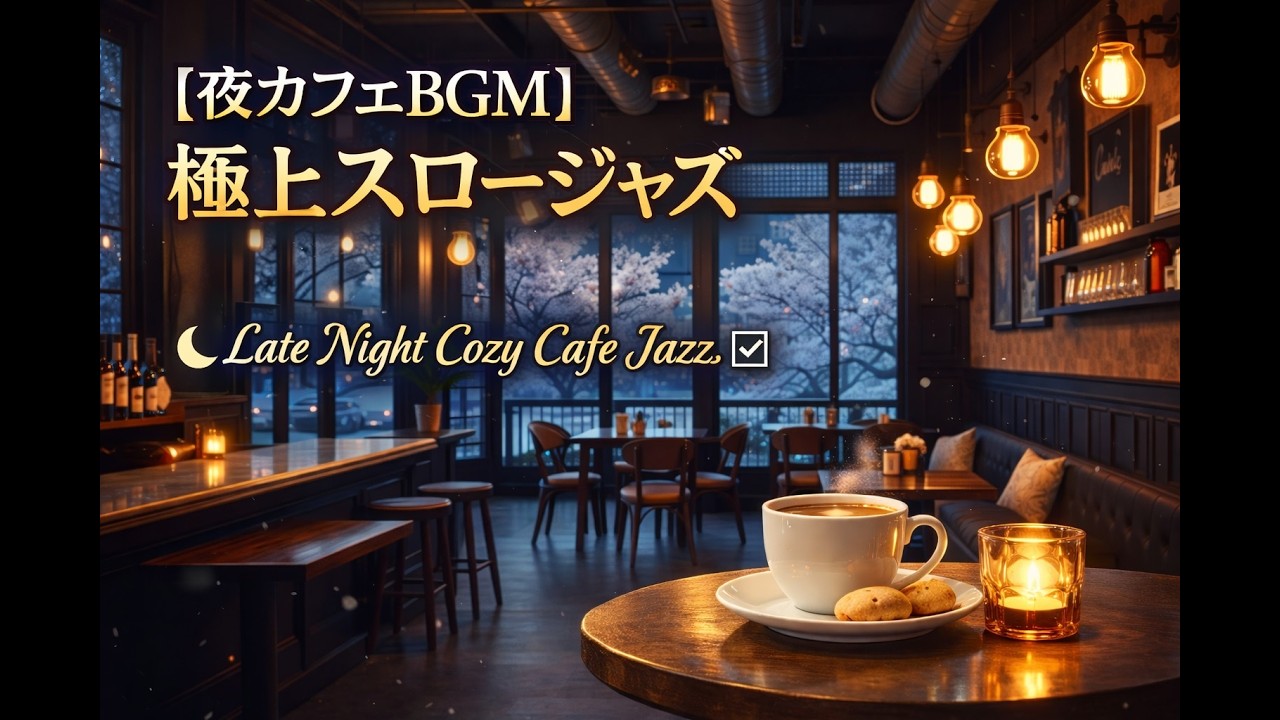 【夜カフェBGM】極上スロージャズ｜静かな夜に流れる大人のリラックス音楽｜作業・読書・睡眠前に｜Late Night Cozy Cafe Jazz