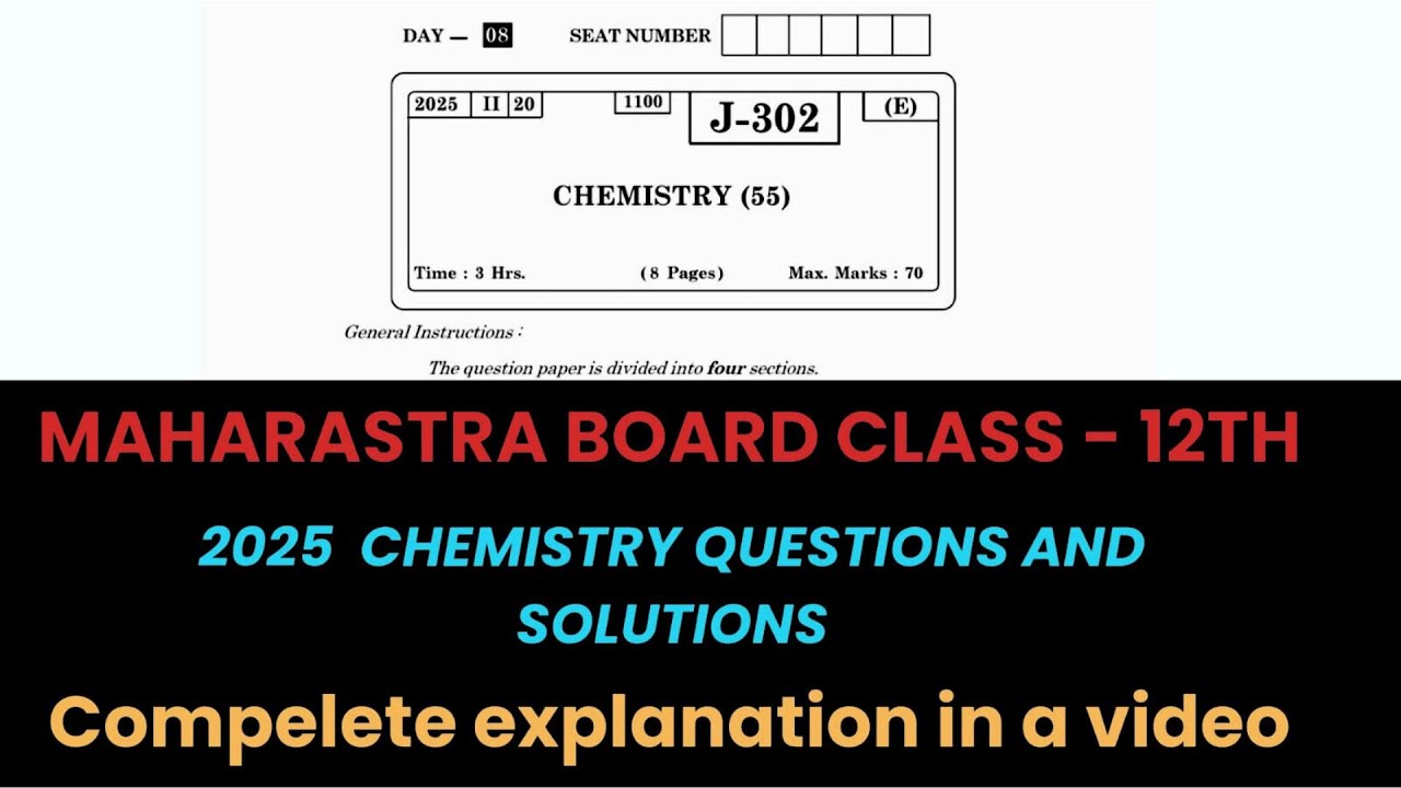 Maharastra board class - 12th chemistry most vvi question for 18th february.