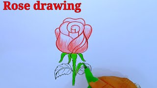 Rose drawing easy/How to draw a rose step by step/Jhankar Art #rosedrawing