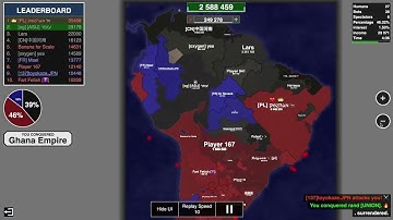 Surrounded by blues but managed to pull it off, territorial.io team contest