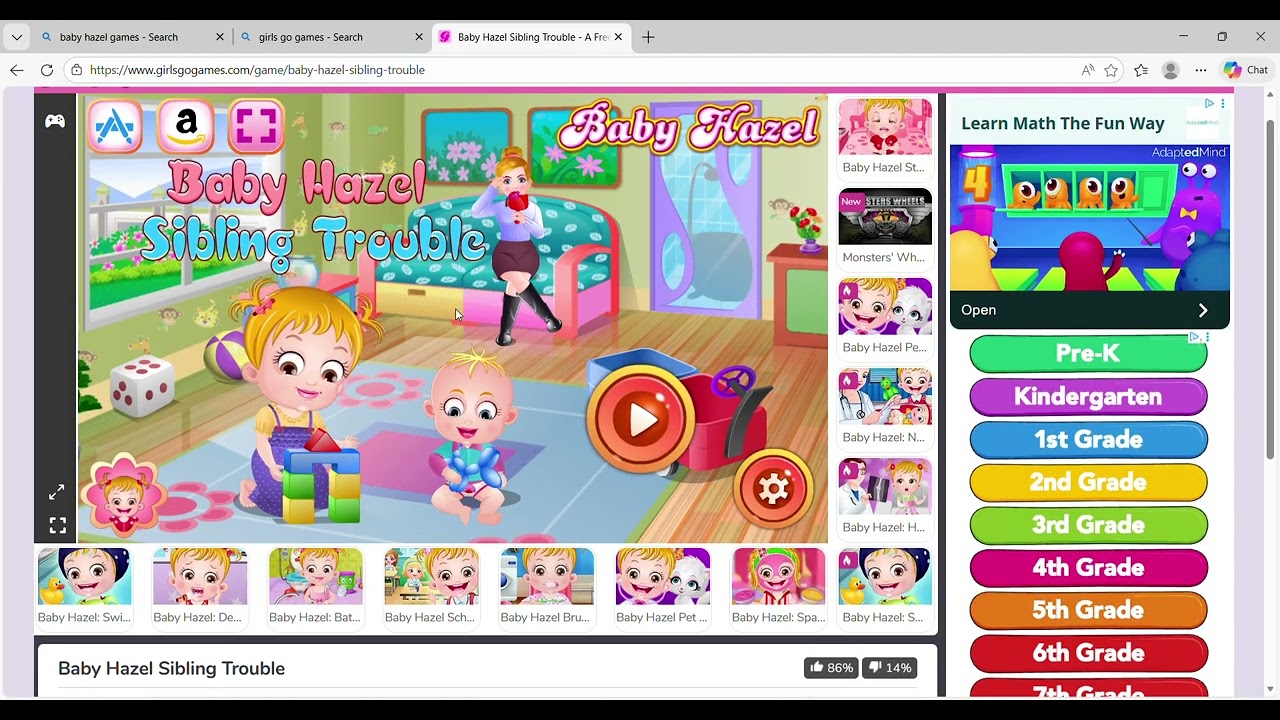 Играем в игры  малышкой Хейзел