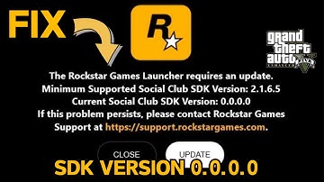 Rockstar games launcher requires an update SDK Version 0 0 0 0 Fix