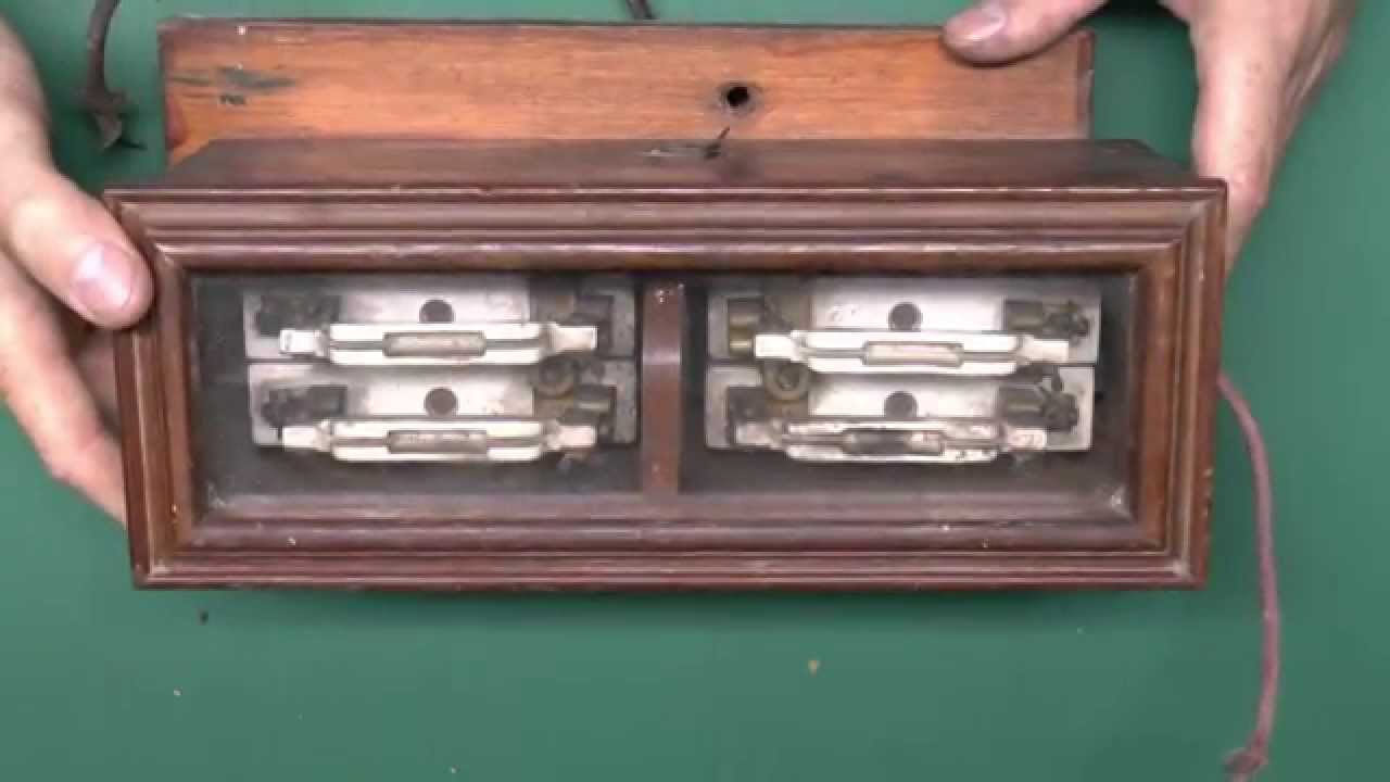 Wooden Fusebox with Glass Lid and Ceramic Rewireable Fuses - YouTube | Wylex Wooden Fuse Box | | YouTube