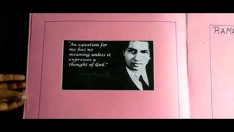 project on great mathematician Srinivasa Ramanujan, grade V