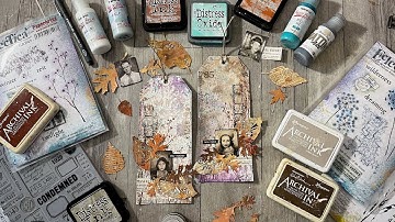 Autumn Mixed Media Tags - Stay Curious, Take Risks