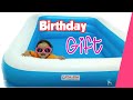 OUR BIRTHDAY GIFT TO അല്ലൂസ്‌ | BIRTHDAY GIFT UNBOXING | CHO CHO | PORTABLE SWIMMING POOL | AlloozzZ