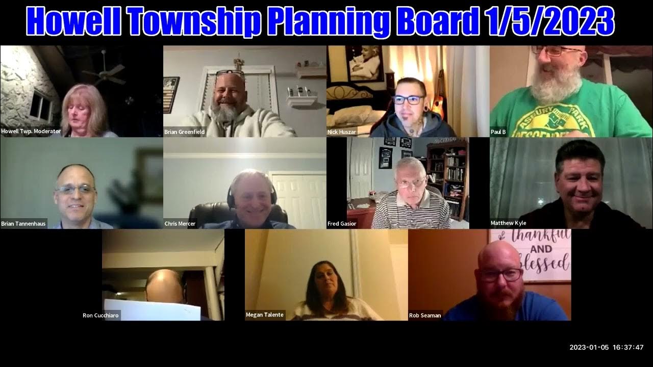 Howell Township Planning Board Meeting 1/5/2023 YouTube