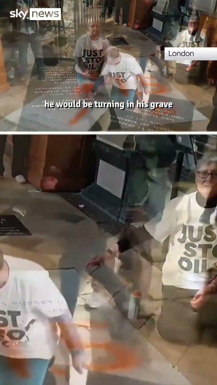 Protesters paint Darwin's grave