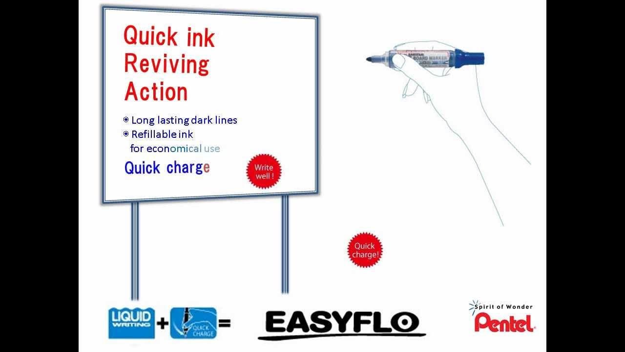 Pentel EASYFLO WHITEBOARD MARKER [ Ink charge=Just turn down the pen tip!] YouTube