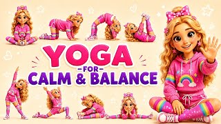💗 Barbie & Rumi Yoga Flow | Full Body Stretching, Flexibility, Balance & Relaxation 🌈