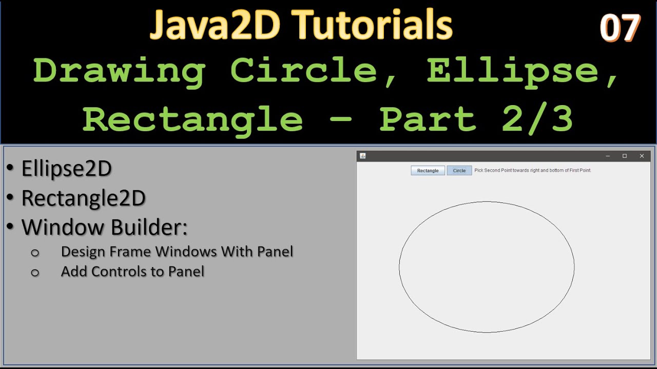 Rectangle2D & Ellipse2D | Part 2 - Setup Panels | Java2D Tutorial #07 ...