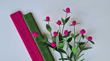How To Make Gomphrena Globosa Flower From Crepe Paper  / Paper Flower / Góc nhỏ Handmade