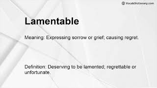 Lamentable Meaning