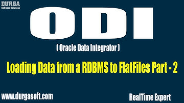 Oracle Data Integrator(ODI) || Loading Data from a RDBMS to FlatFiles Part - 2