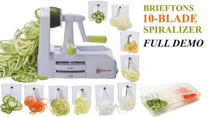 Brieftons 7-Blade Spiralizer: Strongest-and-Heaviest Duty Vegetable Spiral  Slicer, Best Veggie Pasta Spaghetti Maker