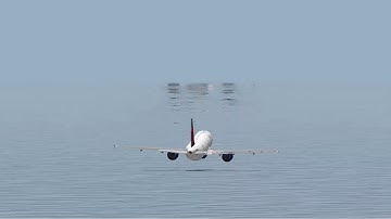 A320 Ditching in the ocean after dual engine failure | Emergency landing