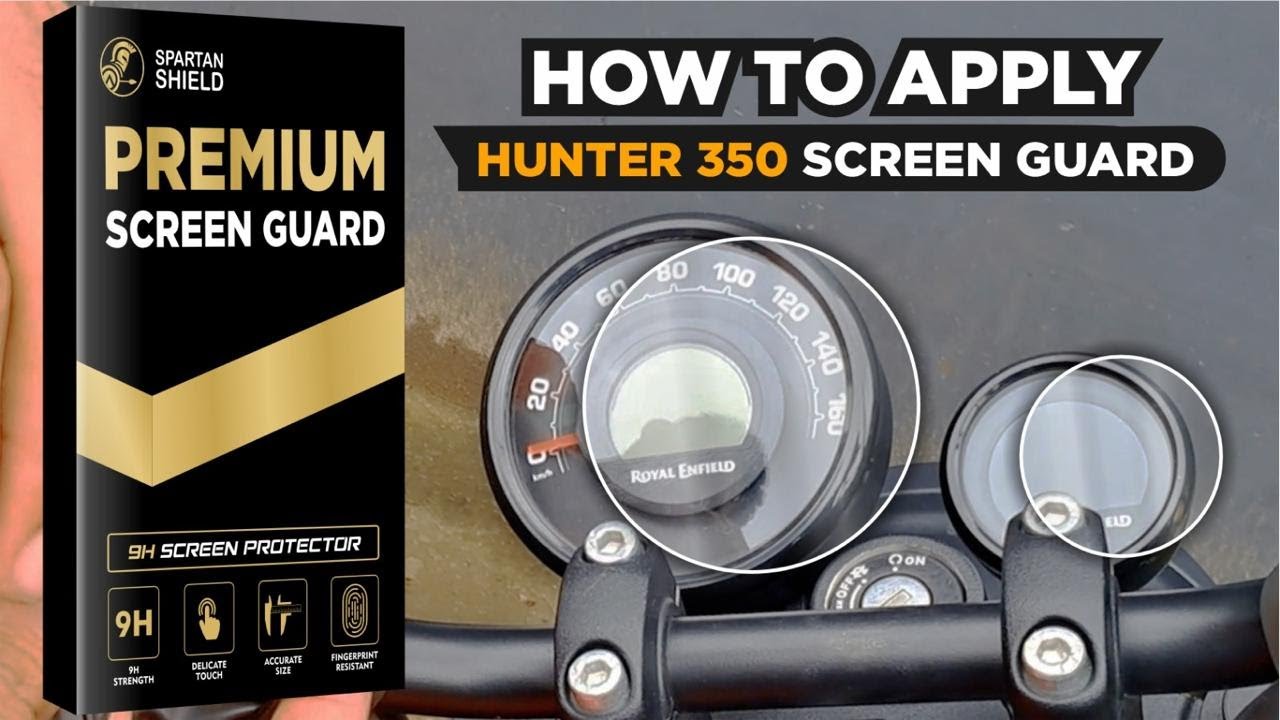 Spartan Shield Screen Guard for Royal Enfield Hunter 350 2025 | Bubble-Free Installation