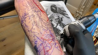 LIVE TATTOO: FLYING EAGLE (USING DRAGON HAWK MAST TOUR PEN)