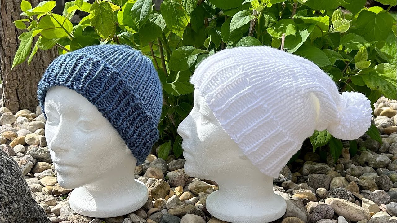 Single Layer Beanie With Ribbed Brim / (Skull Cap) ~ Sentro 48 Needle Machine