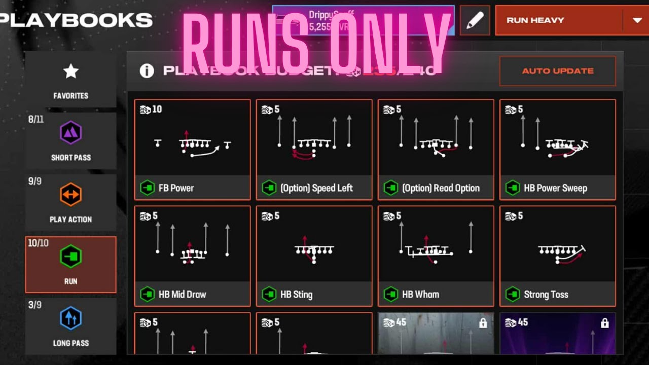RUN PLAYS ONLY GAMEPLAY | Madden Mobile