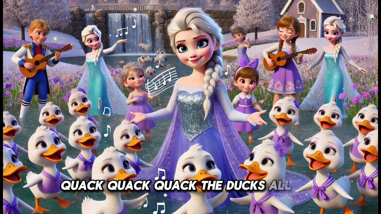 Five Little Ducks 🦆 − Elsa’s Frozen Pond Adventure | Part 1: Super Kids Song with Lyrics