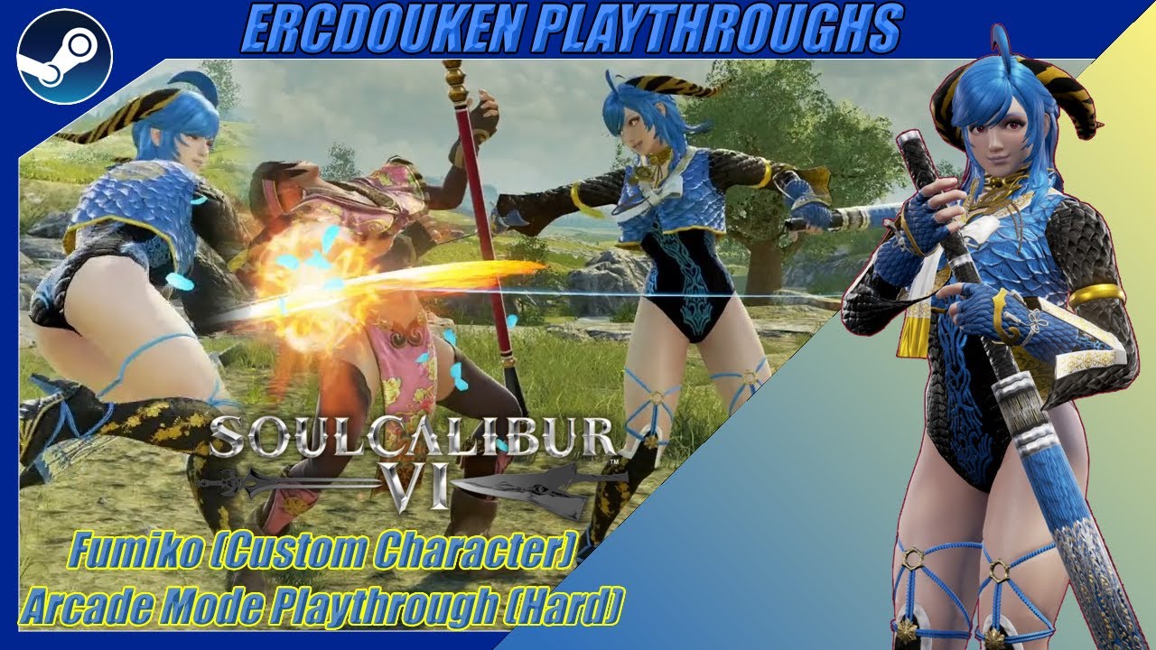 Soul Calibur VI (PC/Steam) - Fumiko (Custom Character) Arcade Mode (Hard) Playthrough
