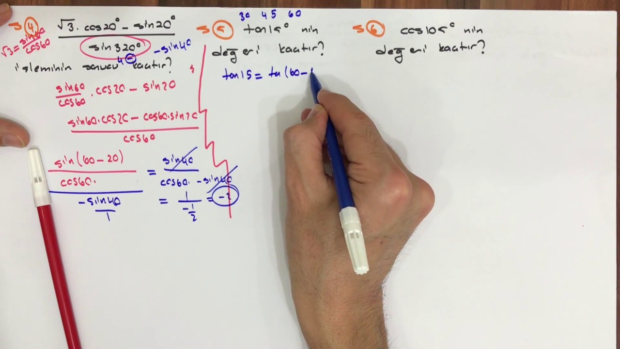 TRİGONOMETRİ - 15 (TOPLAM FARK FORMÜLLERİ SORU ÇÖZÜMÜ )