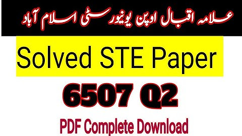 6507 Q2 aiou STE solved | gaps of reporting student progress in education system