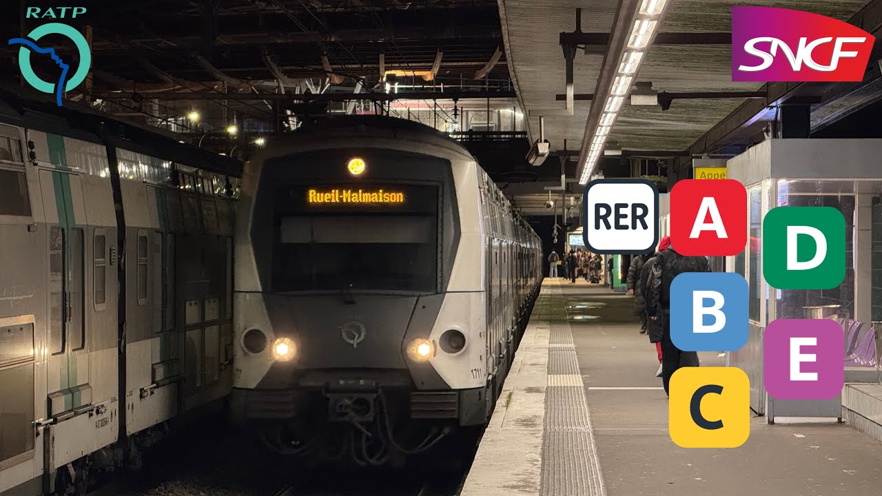 [RATP/SNCF]Les 5 lignes RER d’île-de-France (By Nights) #trains #rer #sncf #trainspotting #railway 