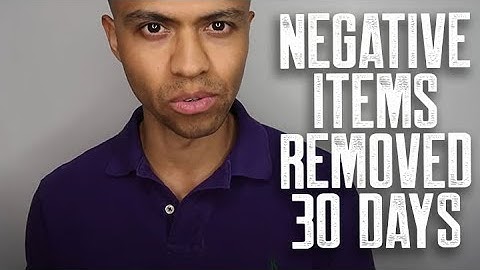NEGATIVE ITEMS REMOVED 30 DAYS || DON