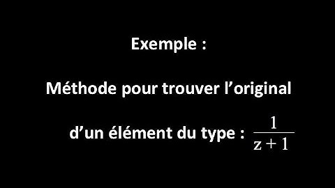 Méthode pour trouver l