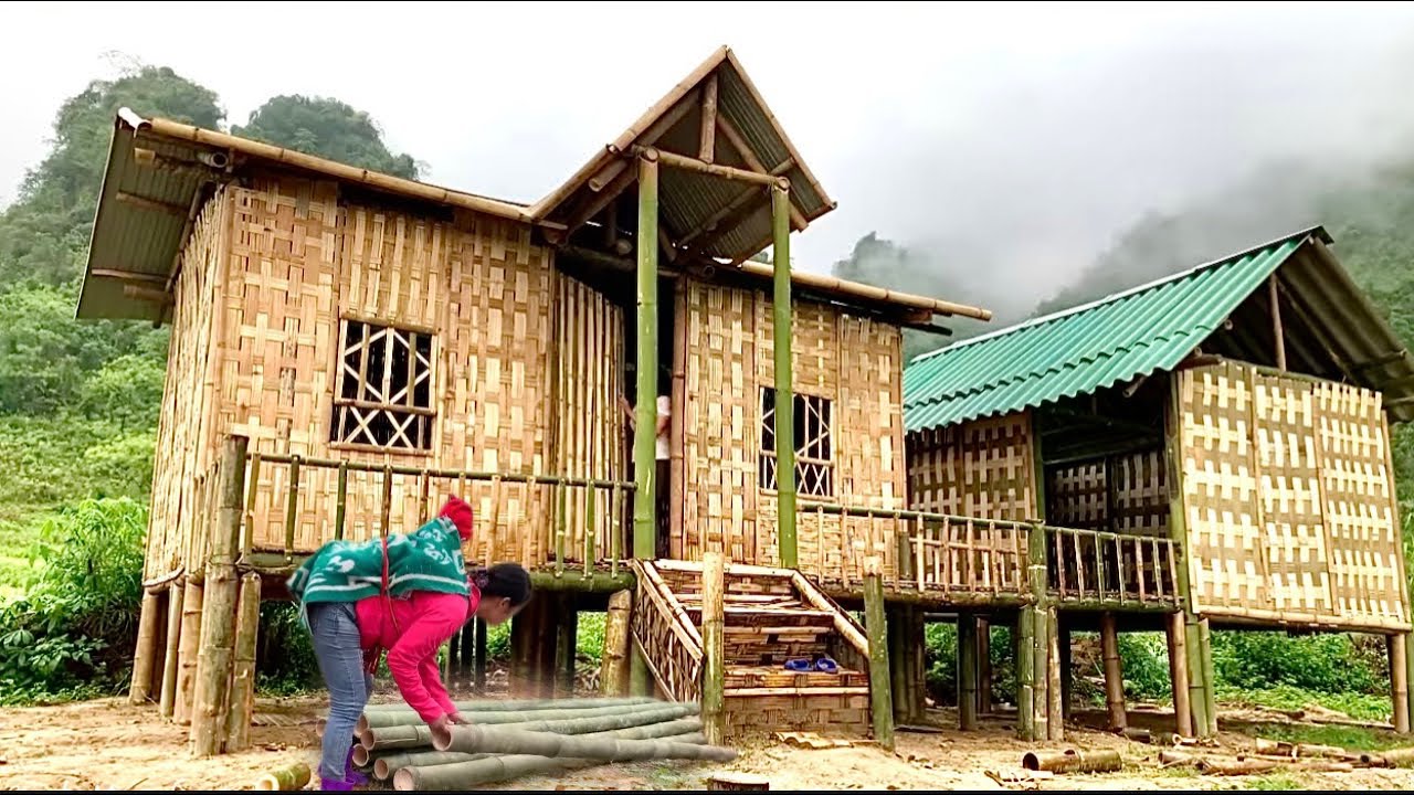 Single mom: Building a bamboo house in 30 days, a strong single mother ...