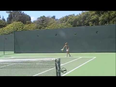 Ashley Jordan playing tennis with hiccups May 2010