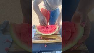 How I cut watermelon 🍉 being black in America 🇺🇸 #shorts