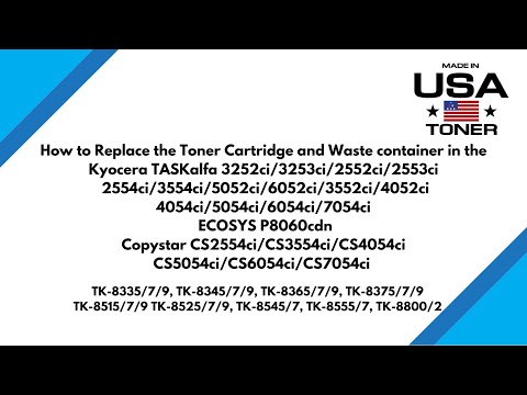 How to replace TonerWaste container in the Kyocera TASKalfa2554ci 3252ci 3554ci 5054ci TK 8367...