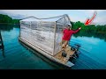 I built a plastic wrap houseboat overnight camp