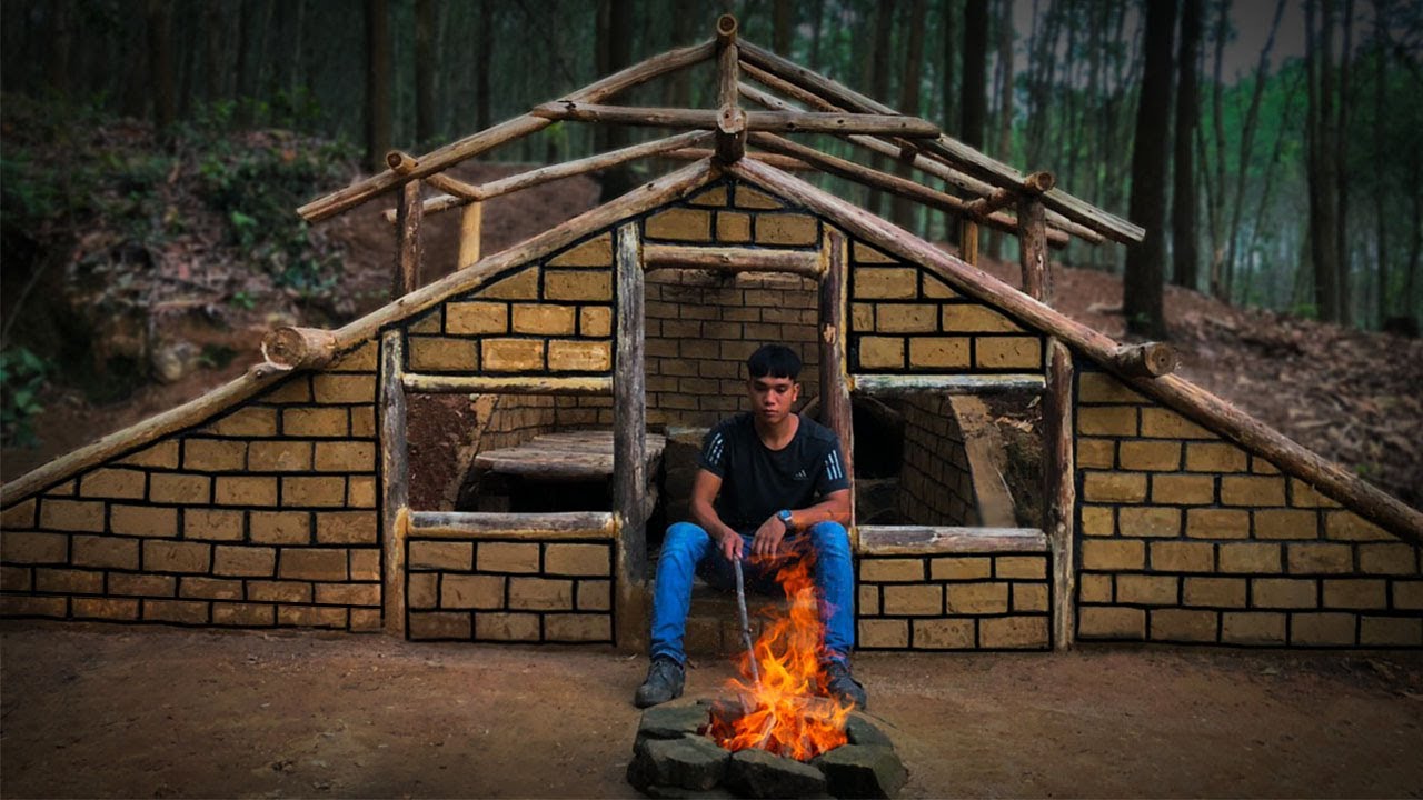 Build A Complete And Warm Underground Shelter | Survive Alone In The ...