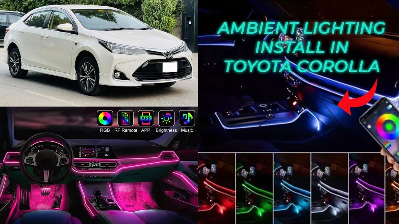 ambient lighting install in Toyota Corolla - YouTube
