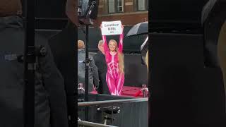 ‘Skinned’ PETA Model Crashes The Fashion Awards in London